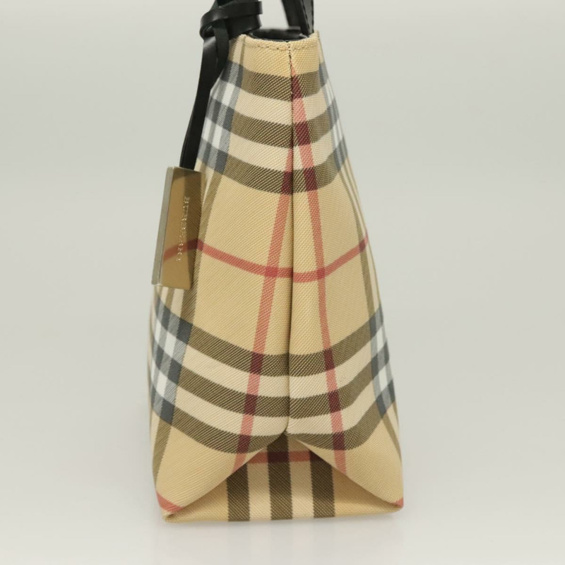 【日本直送】BURBERRY Nova 格紋手提包 PVC 米色 正品 130916-3