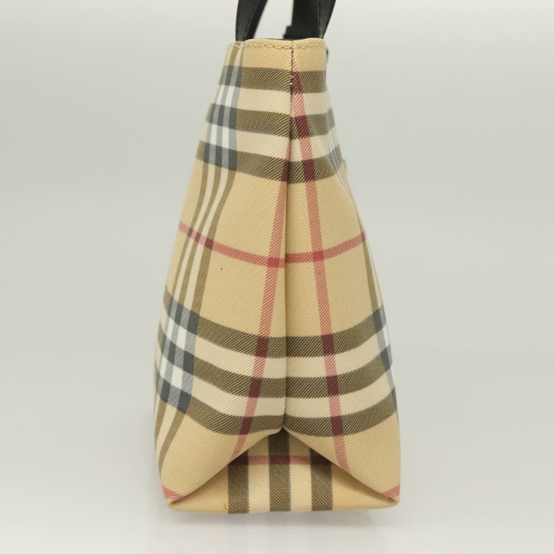 【日本直送】BURBERRY Nova 格紋手提包 PVC 米色 正品 130916-4