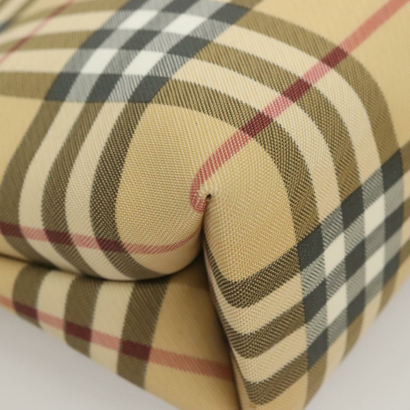 【日本直送】BURBERRY Nova 格紋手提包 PVC 米色 正品 130916-9