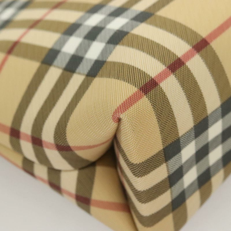 【日本直送】BURBERRY Nova 格紋手提包 PVC 米色 正品 130916-11