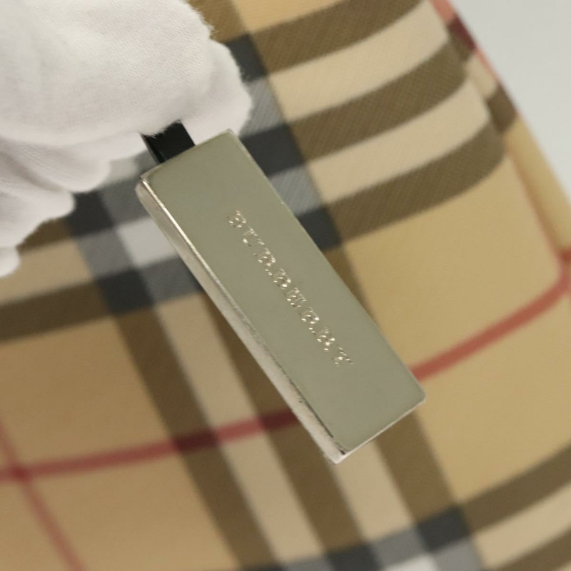 【日本直送】BURBERRY Nova 格紋手提包 PVC 米色 正品 130916-13