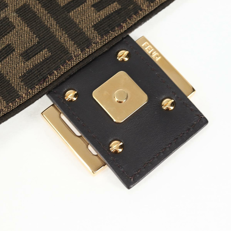【日本直送】FENDI Zucca 帆布 Mamma 水桶包 單肩包 亮片 2 款可選 棕金色 正品 138993A-18