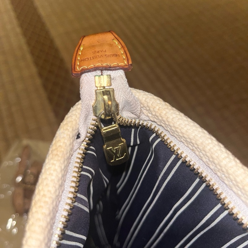 Louis Vuitton Antigua Cabas MM Tote Hand Bag Navy Stripe-4