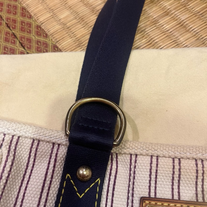 Louis Vuitton Antigua Cabas MM Tote Hand Bag Navy Stripe-17