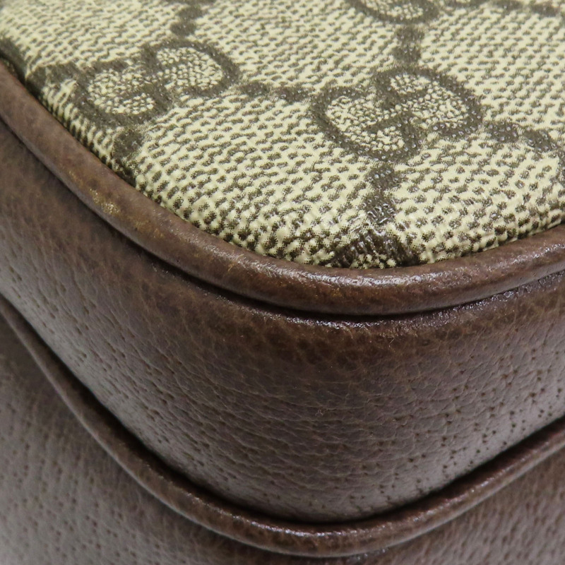 烏木色帆布 牛皮 Ophidia 肩背包 金扣 723312【GUCCI 古馳】 723312-11