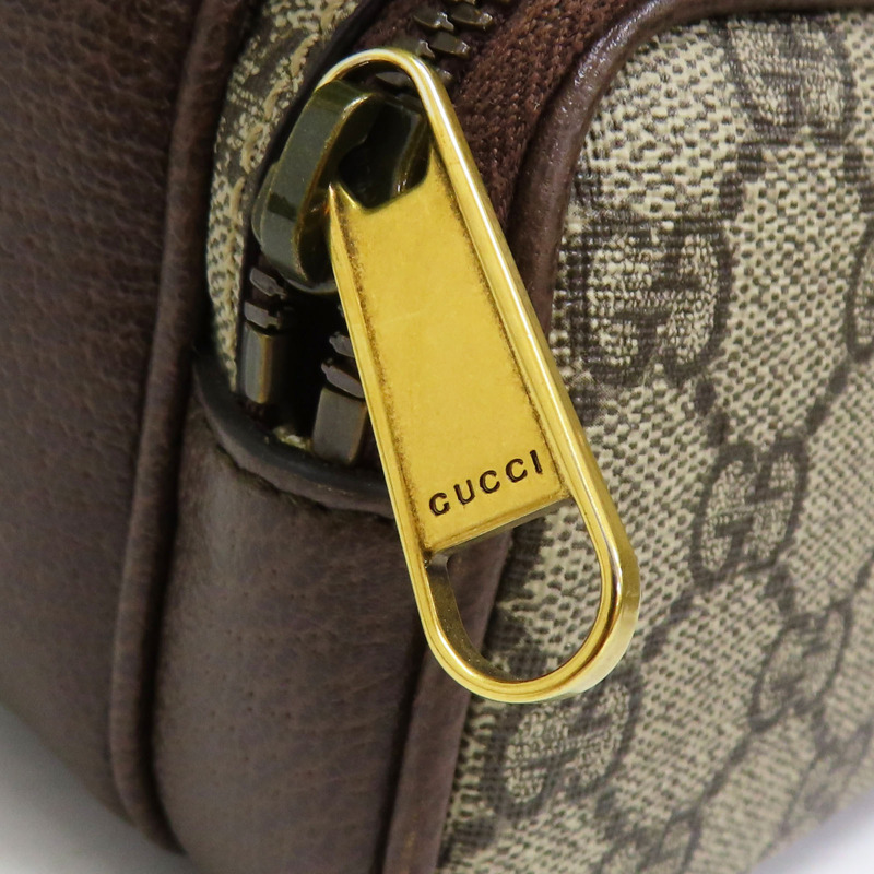 烏木色帆布 牛皮 Ophidia 肩背包 金扣 723312【GUCCI 古馳】 723312-15