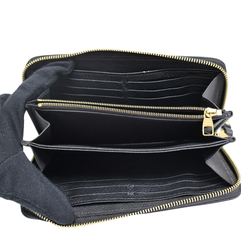黑色 原花 牛皮 拉鍊長夾 M80481【LOUIS VUITTON LV 路易威登】 M80481-4