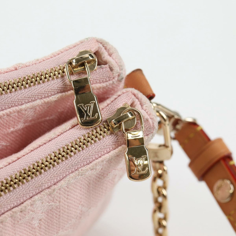 【日本直送】路易威登 Monogram 牛仔布羅紋手拿包粉紅色 M14159 LV 正品 136546M-21