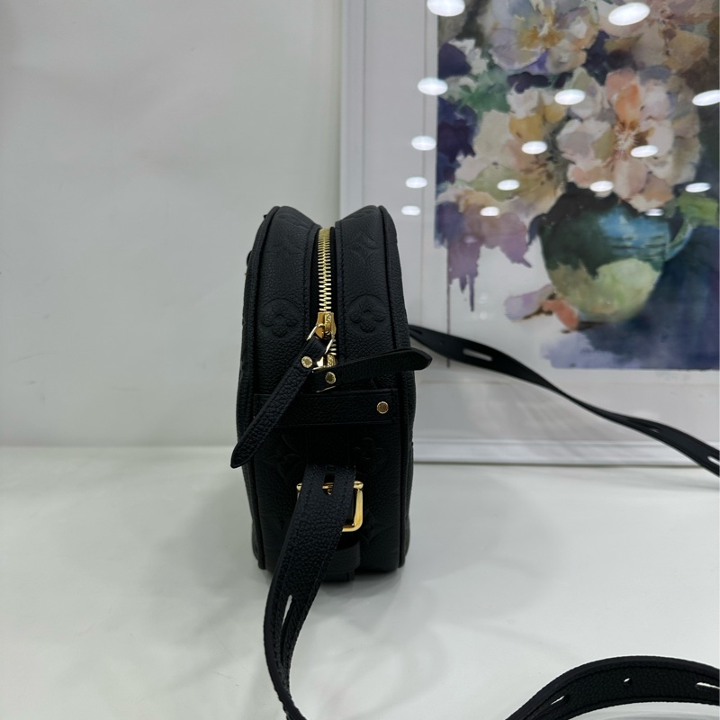 Louis Vuitton/路易威登黑色 軟圓餅 全皮印花 原始成色-4