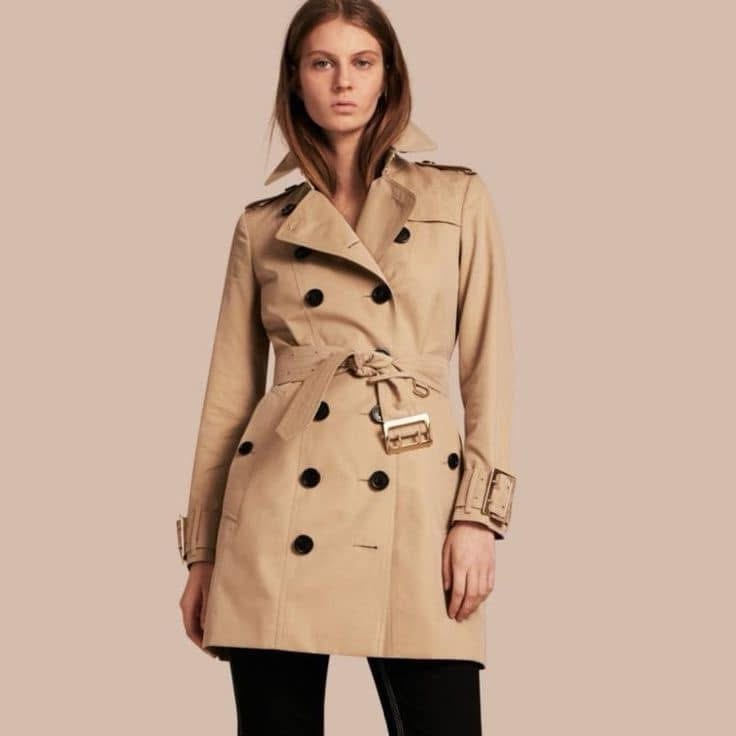 BURBERRY英國黑標蜜色金釦風衣UK4-0