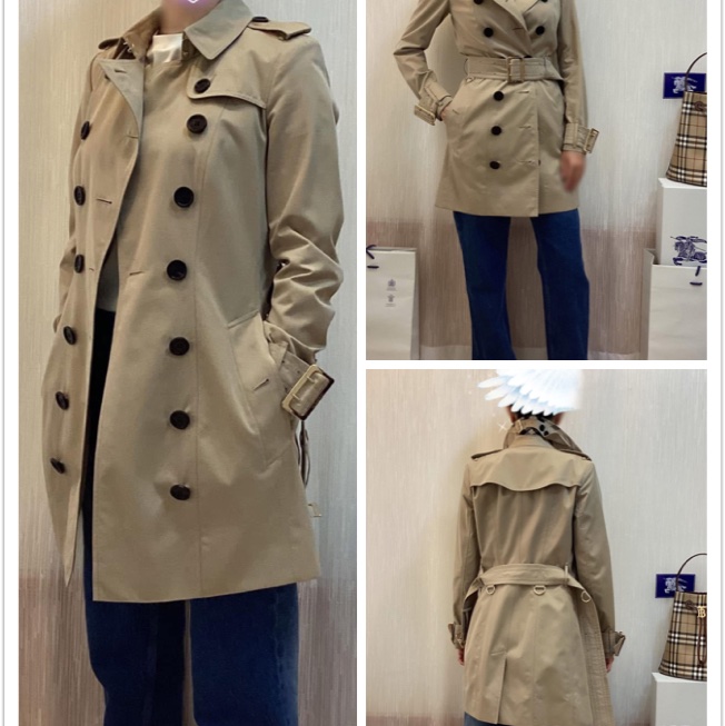 BURBERRY英國黑標蜜色金釦風衣UK4-1