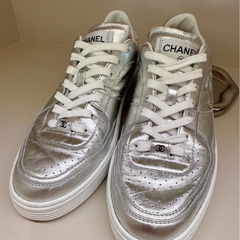 Chanel 銀色板鞋 40號❤️🔥-1