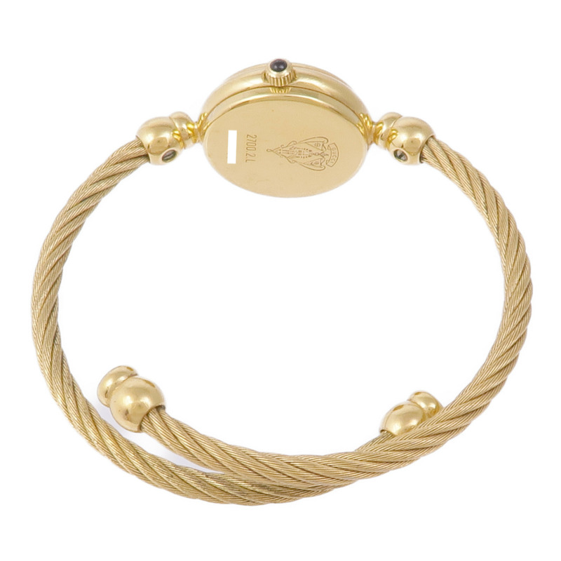 GUCCI Black Dial Gold Bangle Watch 27002.L-4