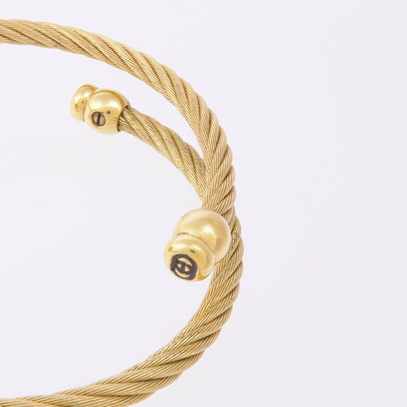 GUCCI Black Dial Gold Bangle Watch 27002.L-6