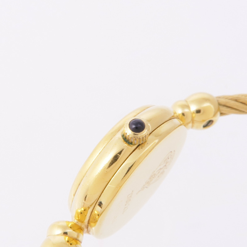 GUCCI Black Dial Gold Bangle Watch 27002.L-7