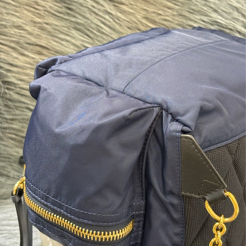 BURBERRY The Rucksack 4016624 深藍 尼龍 中 軍旅背包 雙肩包 肩背包 側背包 後背包-7