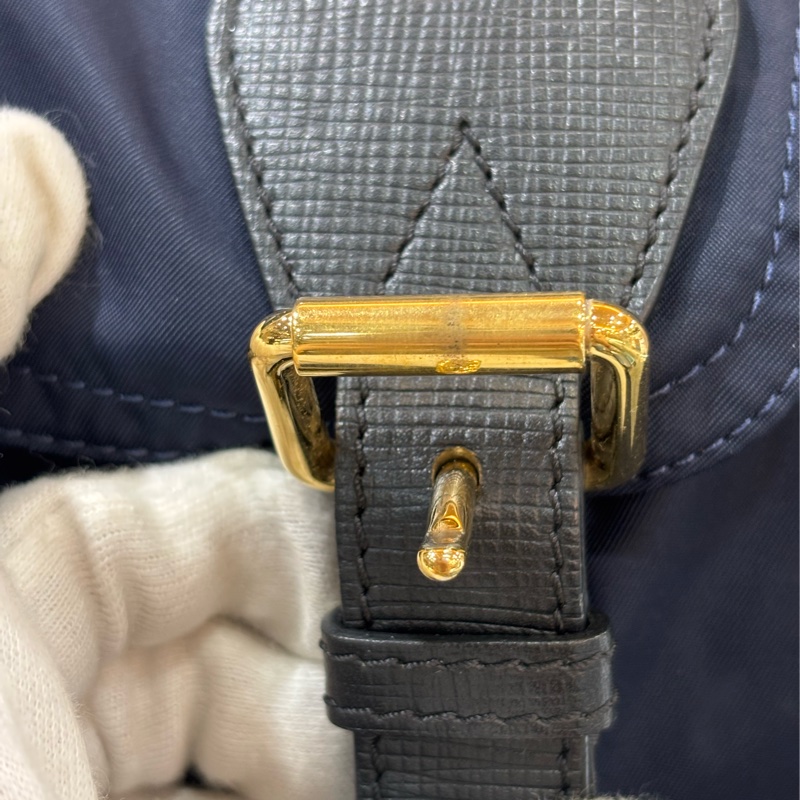 BURBERRY The Rucksack 4016624 深藍 尼龍 中 軍旅背包 雙肩包 肩背包 側背包 後背包-18