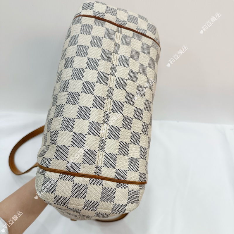 莉亞精品♡ LV 白棋盤格托特包 二手美包-7