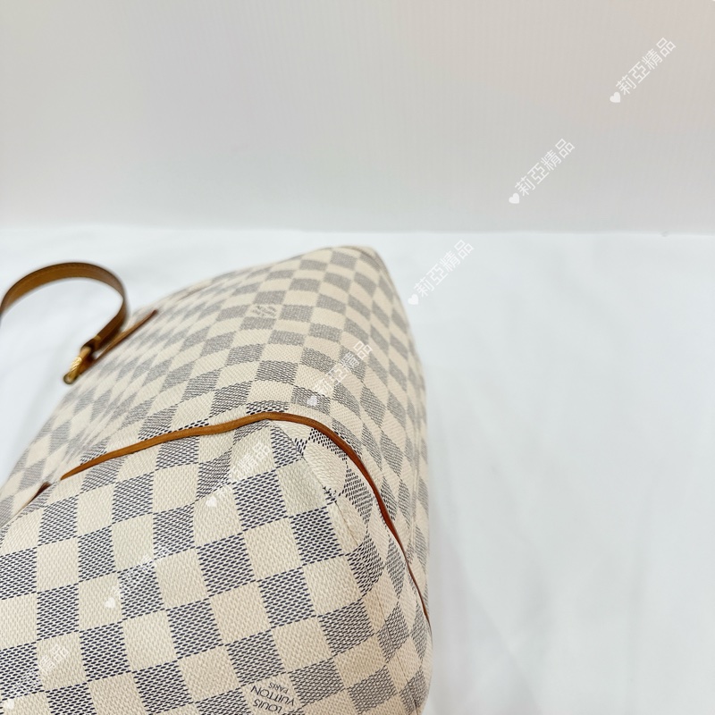 莉亞精品♡ LV 白棋盤格托特包 二手美包-9