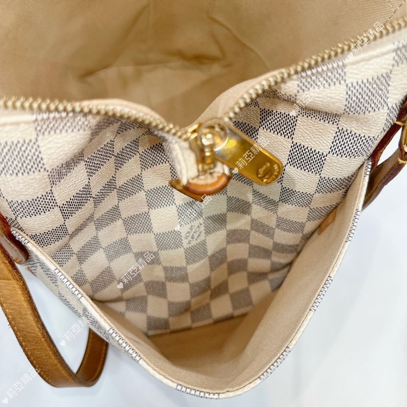 莉亞精品♡ LV 白棋盤格托特包 二手美包-18