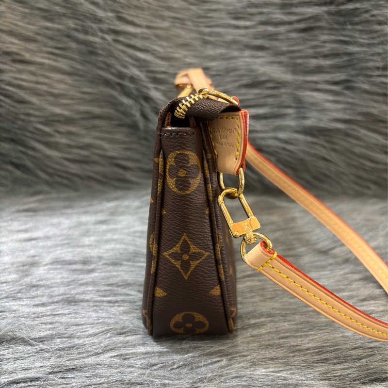 LV M82766 原花 金鍊 雙肩帶 肩背包 麻將包 三合一 鏈包 手拿包 腋下包-4