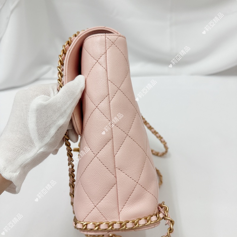 莉亞精品♡ Chanel 粉色後背包 二手美包-4