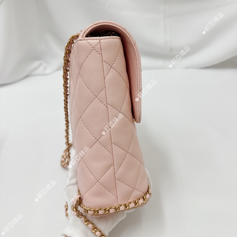 莉亞精品♡ Chanel 粉色後背包 二手美包-5