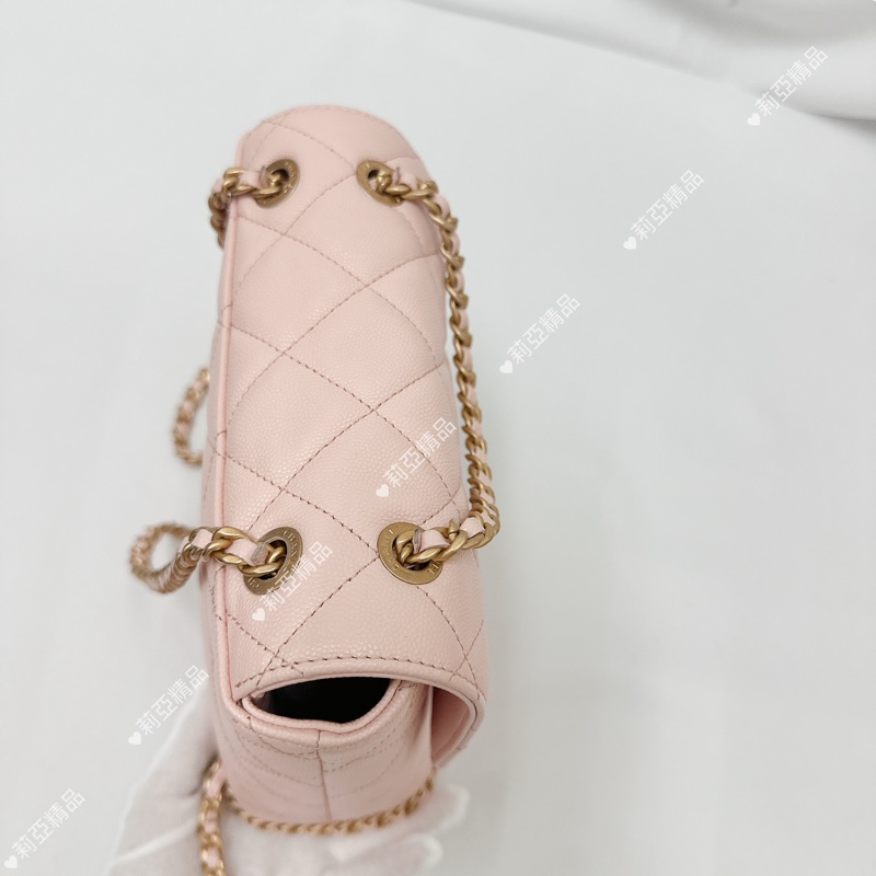 莉亞精品♡ Chanel 粉色後背包 二手美包-6