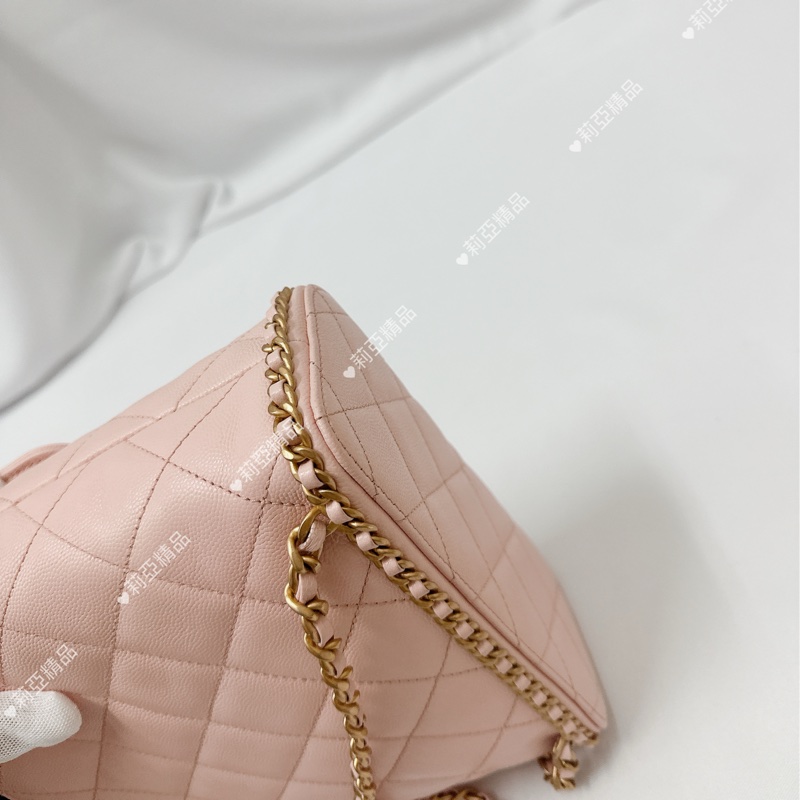 莉亞精品♡ Chanel 粉色後背包 二手美包-9