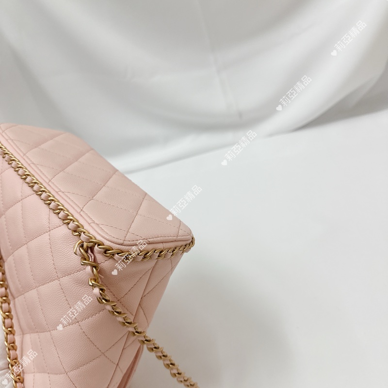 莉亞精品♡ Chanel 粉色後背包 二手美包-10