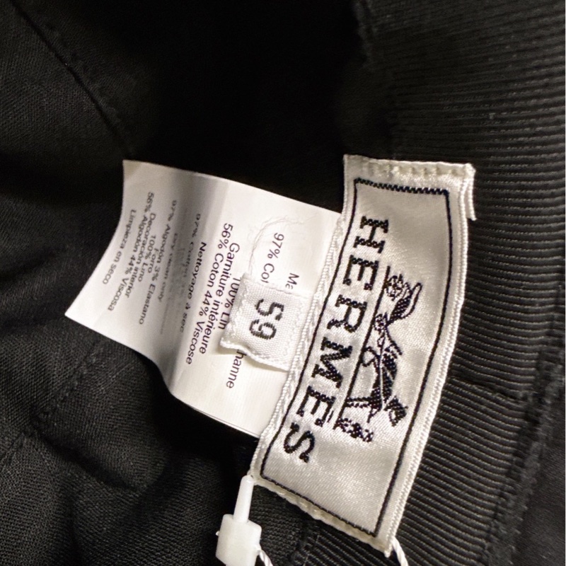 Hermes 黑底海馬刺繡漁夫帽 59❤️🔥-4