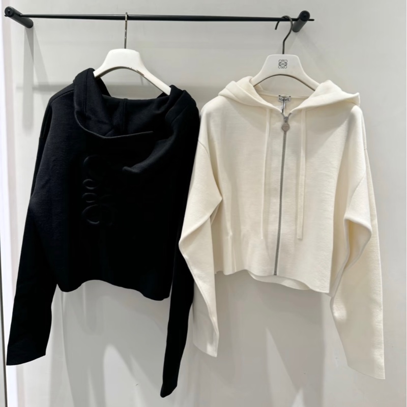 Loewe 楊冪同款 黑色羊毛連帽外套-2
