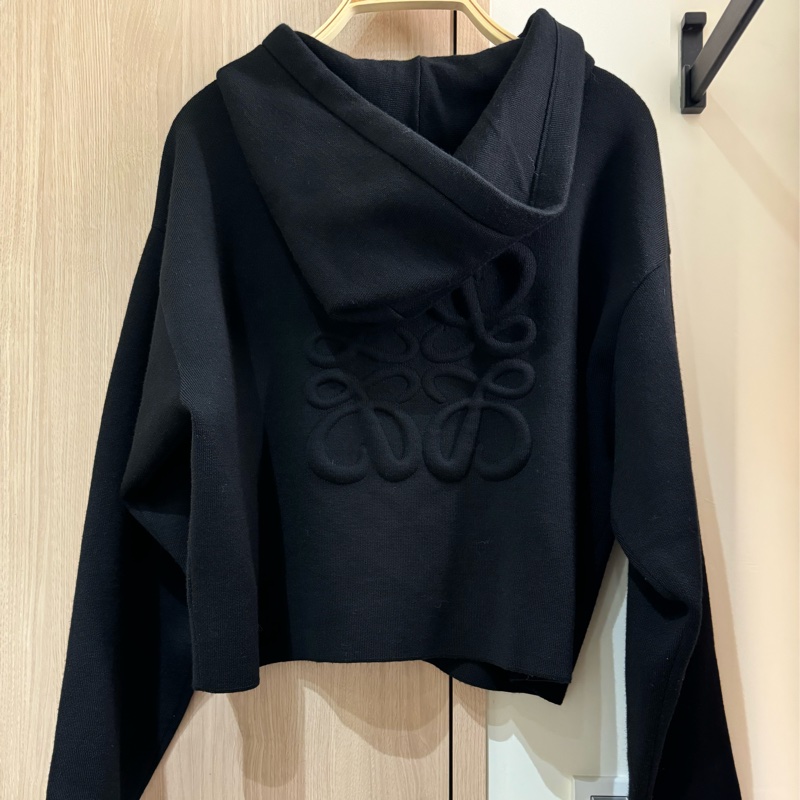 Loewe 楊冪同款 黑色羊毛連帽外套-7