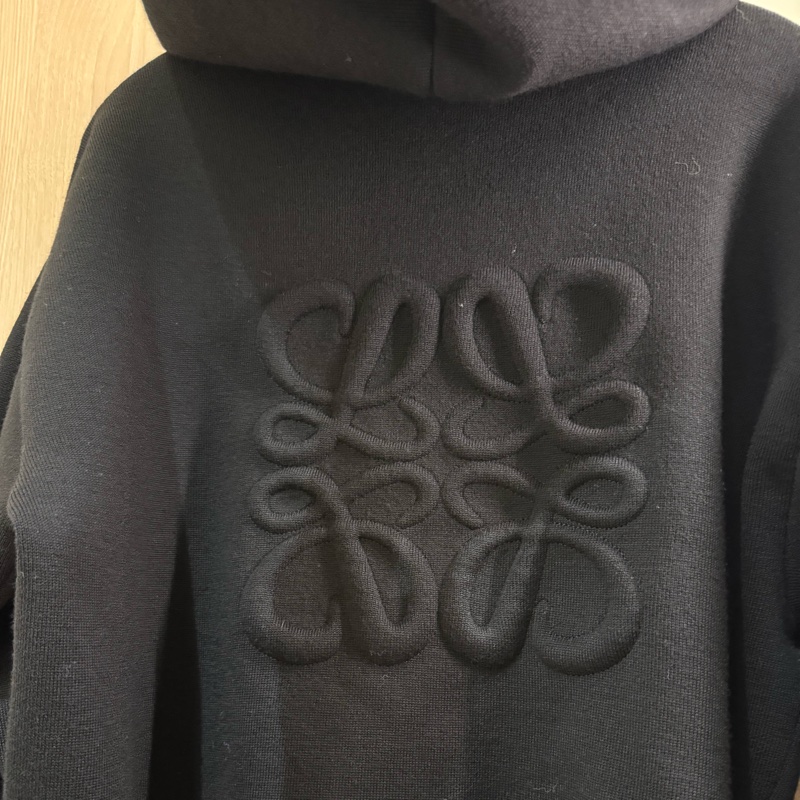 Loewe 楊冪同款 黑色羊毛連帽外套-8