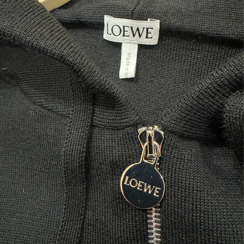 Loewe 楊冪同款 黑色羊毛連帽外套-12