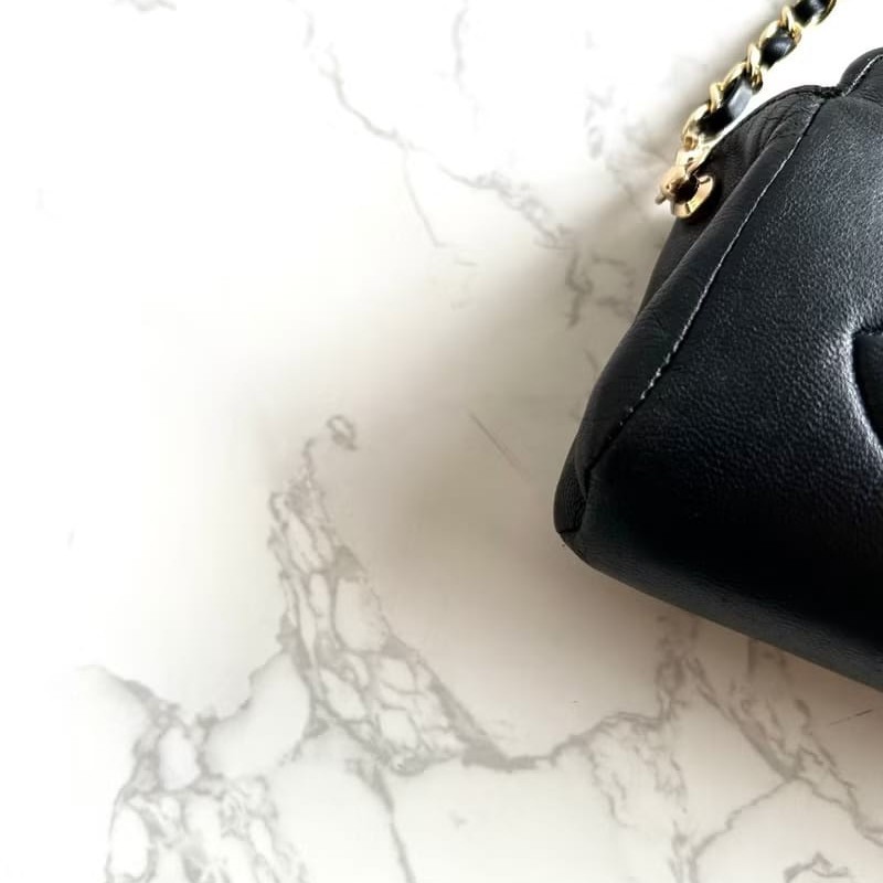 【LA LUNE】絕版古董包 Chanel黑色皮革中古包 斜背包 單肩包 側背包 二手包-3