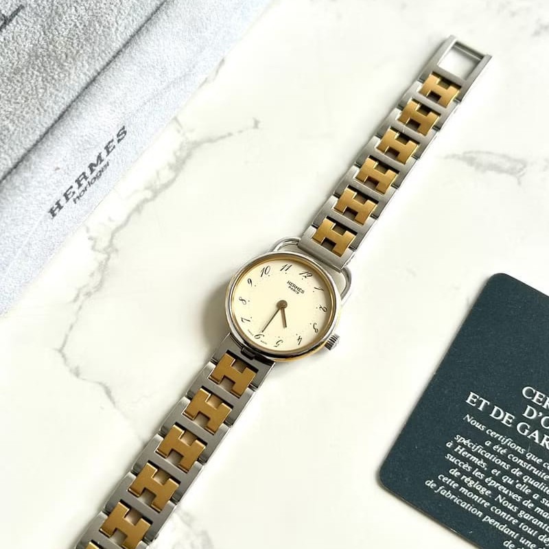 絕版古董錶 Hermes Arceau 二手男女裝金屬錶帶 手錶 腕錶 中古-2