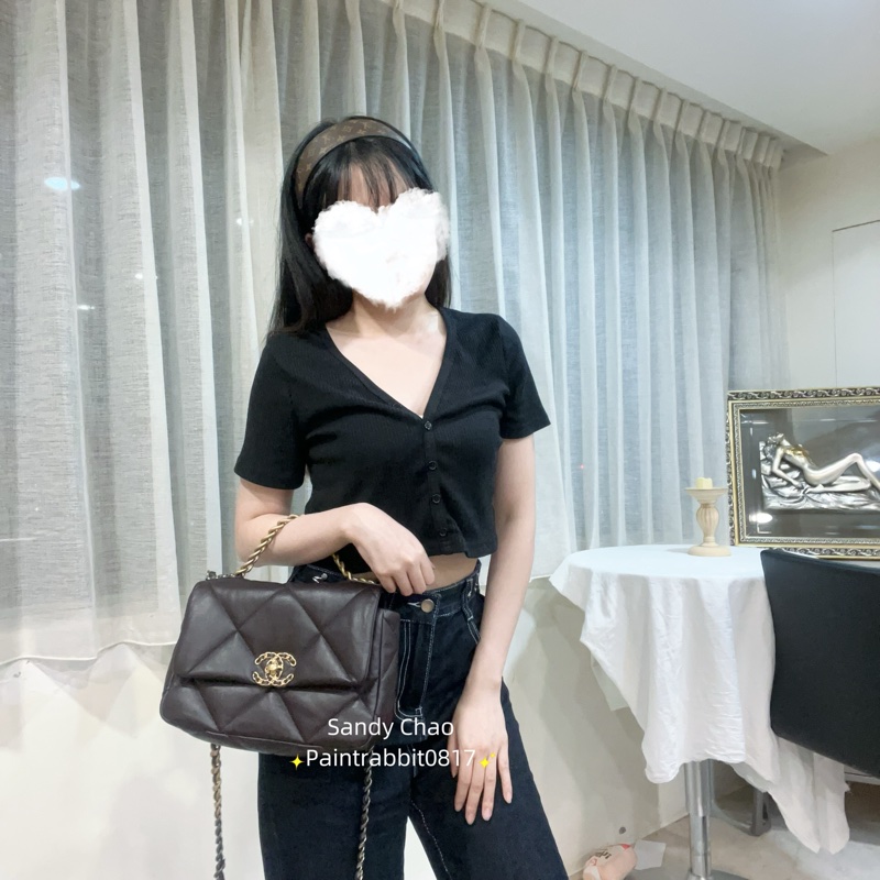 ෆ Chanel 19 Bag 巧克力棕🍫🈶購證 芯片款❤️-2