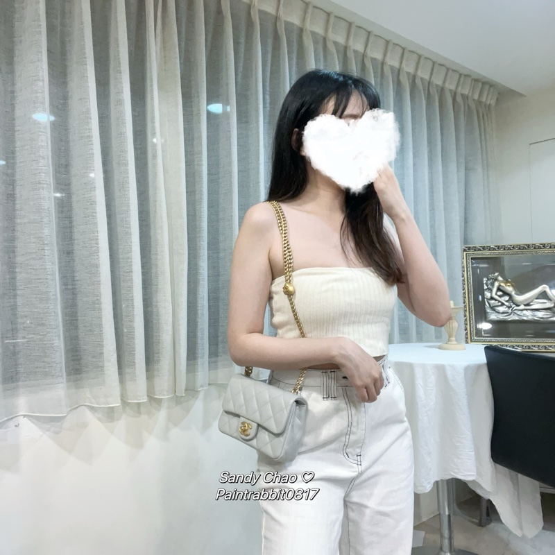 ෆ Chanel Coco愛心調節扣高級奶奶灰🩶芯片款-3
