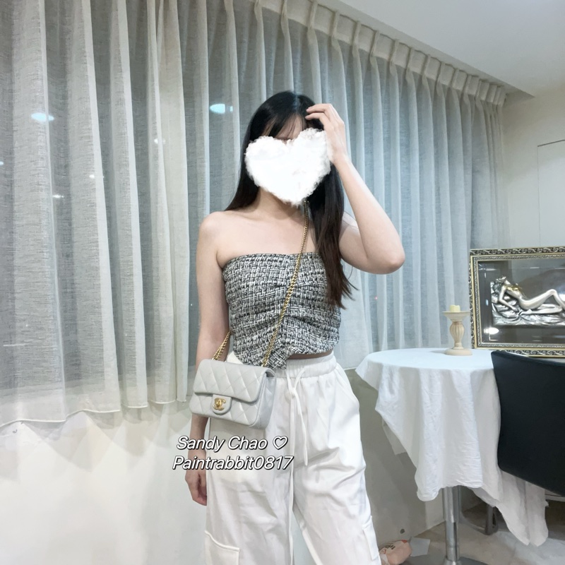 ෆ Chanel Coco愛心調節扣高級奶奶灰🩶芯片款-5