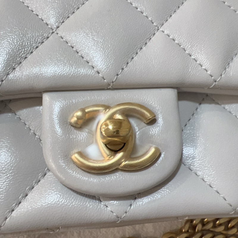ෆ Chanel Coco愛心調節扣高級奶奶灰🩶芯片款-9