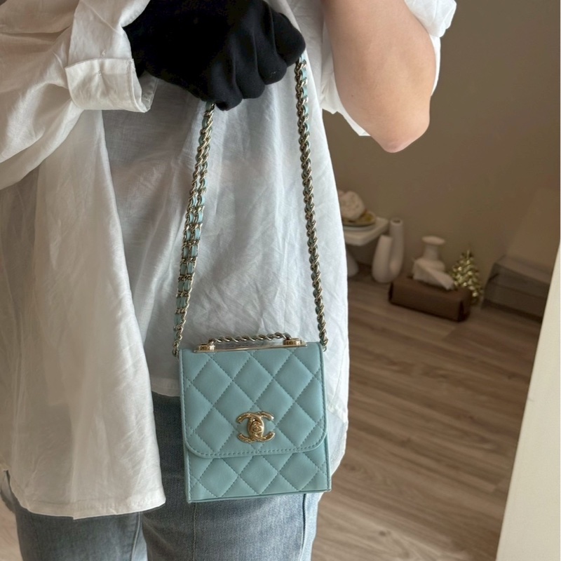 Chanel 水藍色方形包 🩵🩵🩵🩵-15