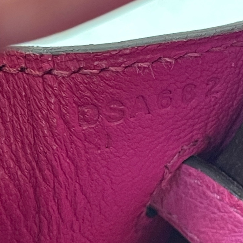 Hermes/愛馬仕 Birkin 25玫紅駝鳥皮狀態很好-10