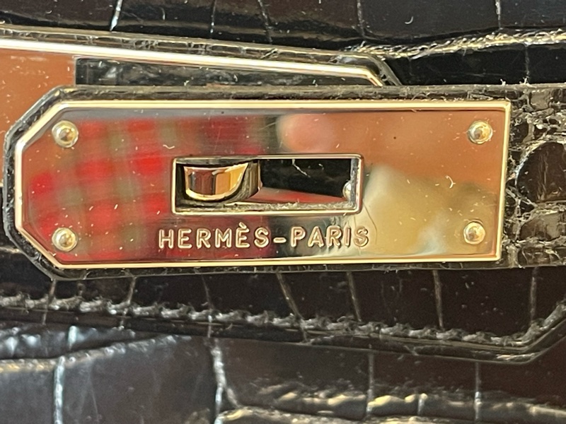 Hermes 愛馬仕Birkin30 黑銀亮面倒V稀有皮框L刻-5