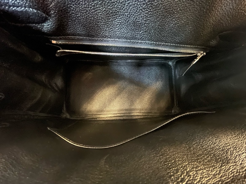 Hermes 愛馬仕Birkin30 黑銀亮面倒V稀有皮框L刻-7