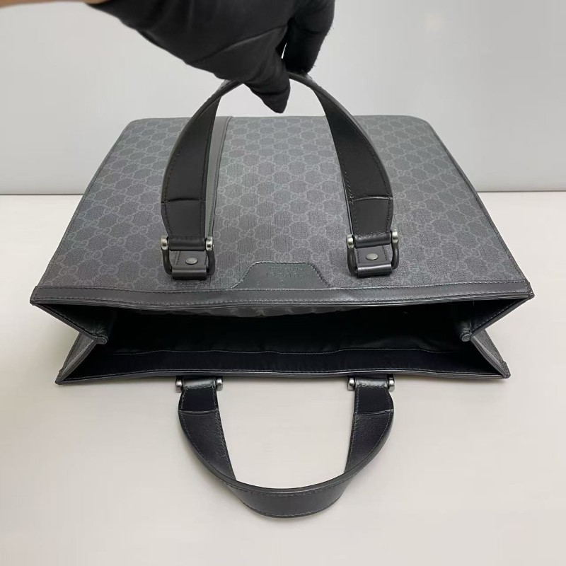 Gucci古馳 男士 黑色老花雙G琴譜包 手提包-7