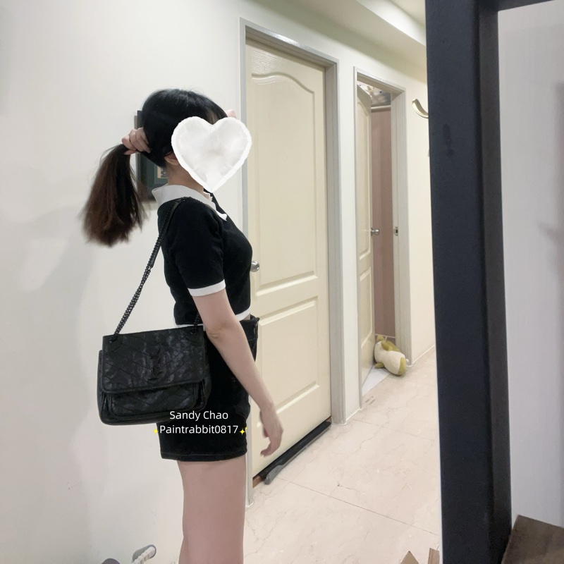 ෆ YSL NIKI BABY油蠟牛皮黑色🖤-5