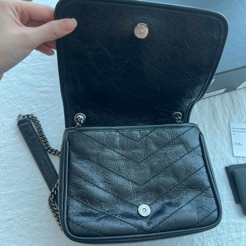 ෆ YSL NIKI BABY油蠟牛皮黑色🖤-25