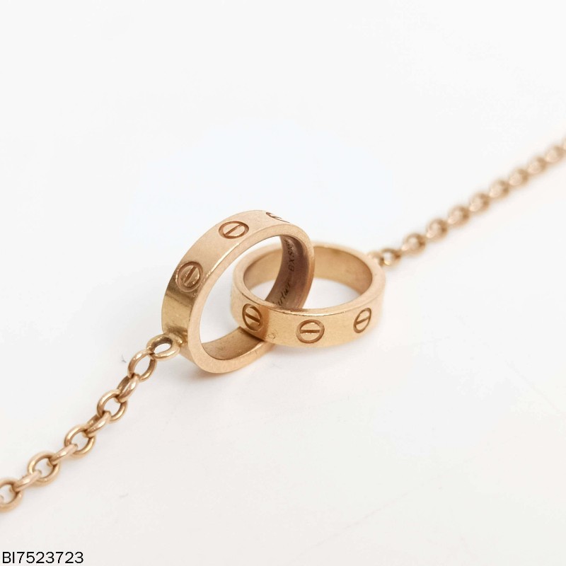 Cartier 雙環手鏈玫瑰金 17碼-2