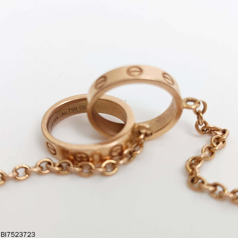 Cartier 雙環手鏈玫瑰金 17碼-3